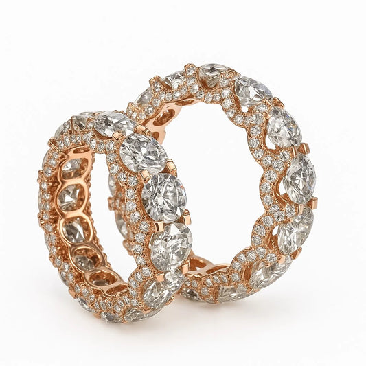 30 Pointer 18K Rose Gold Coated Eternity Ring – VS Lab Diamonds 💎