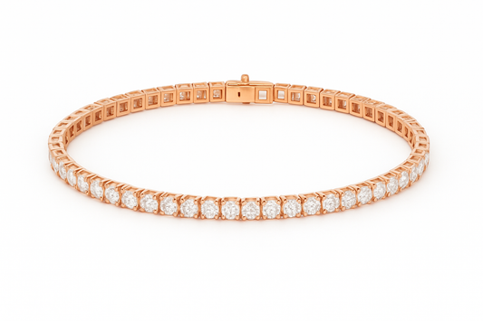 Rose Gold Coated Tennis Bracelet